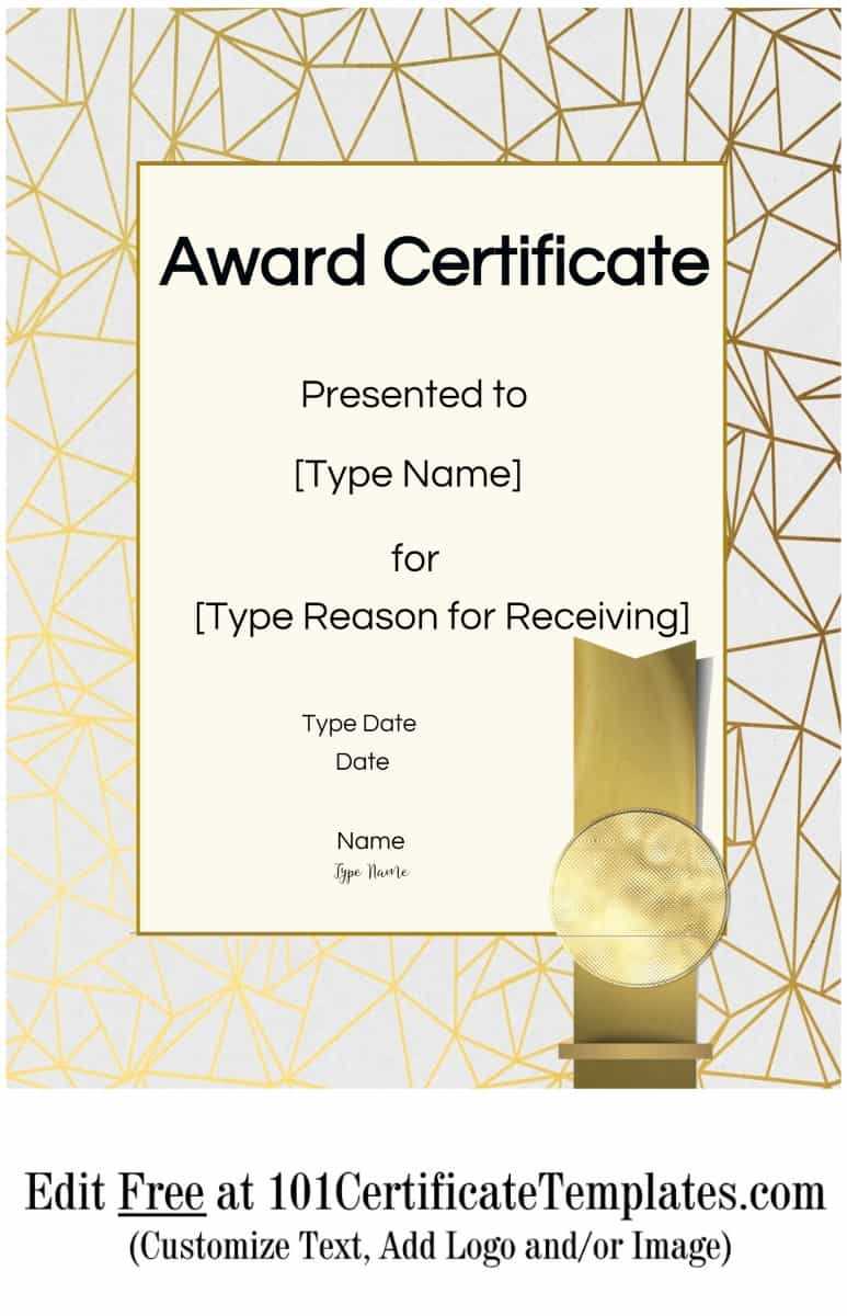 Certificate Templates Regarding Free Printable Blank Award Certificate Templates