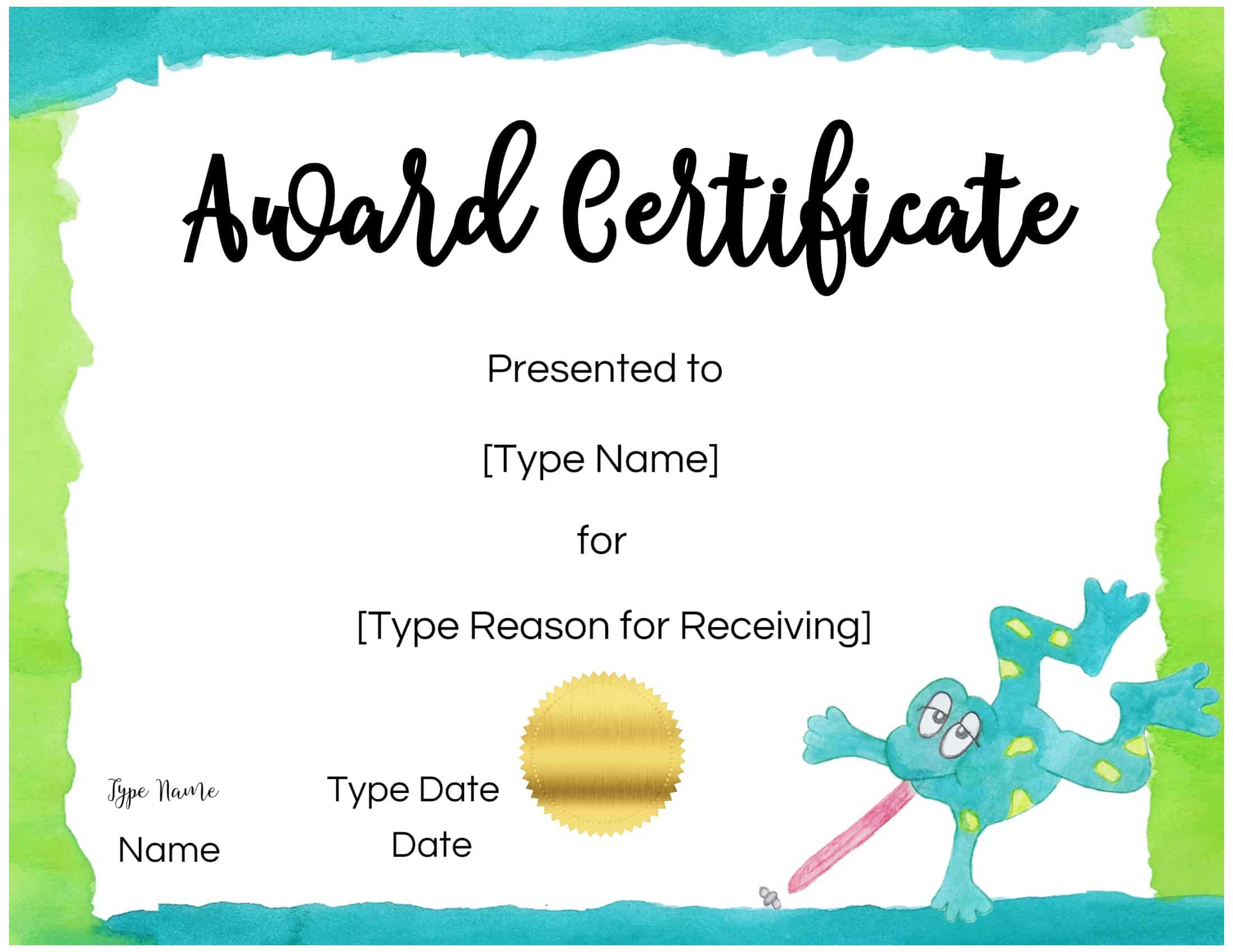 Certificates For Kids Inside Free Printable Certificate Templates For Kids