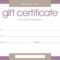 Certificates: Stylish Free Customizable Gift Certificate In Certificate Template For Pages