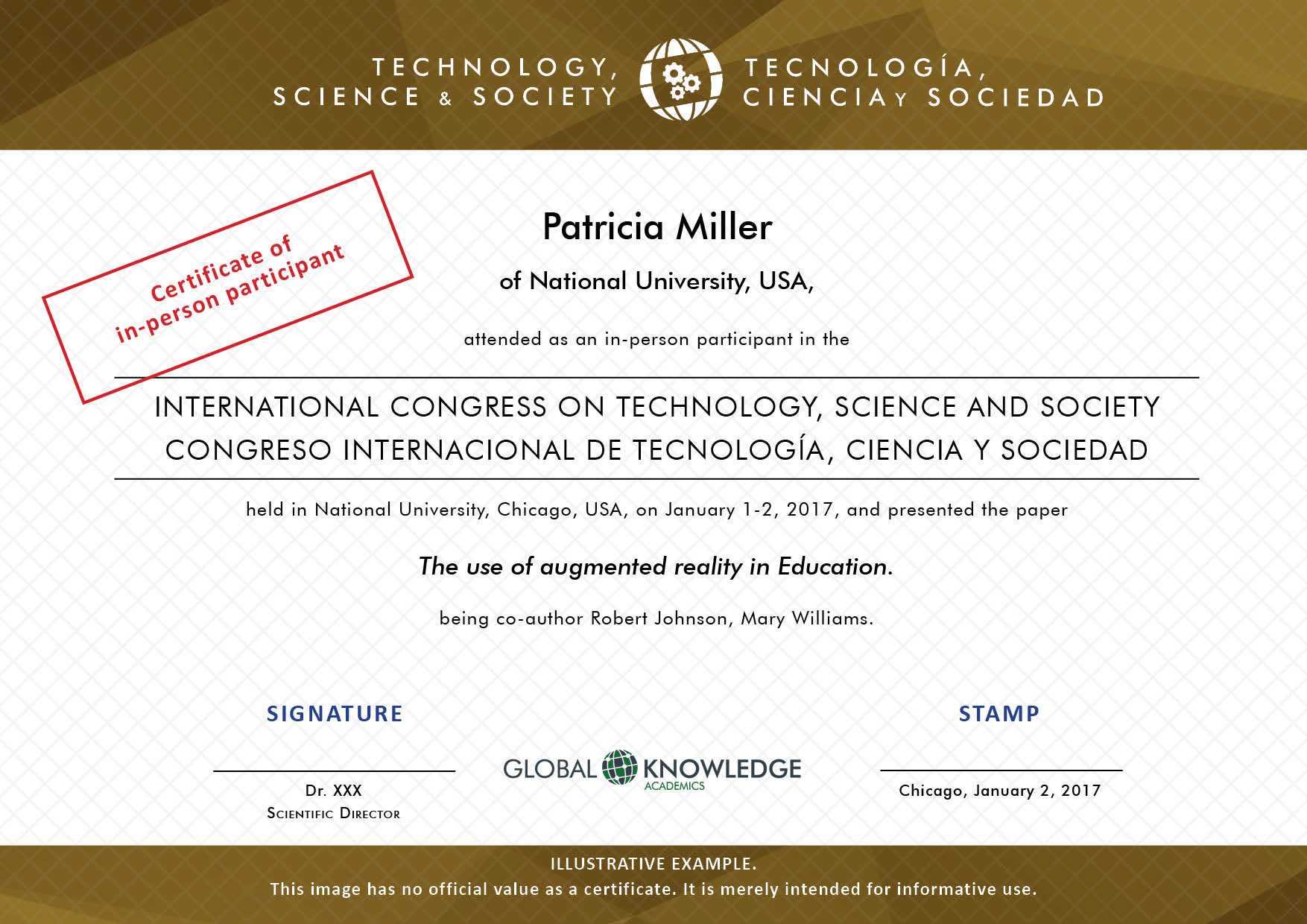 Certificates – Technology, Science And Society Regarding Conference Certificate Of Attendance Template
