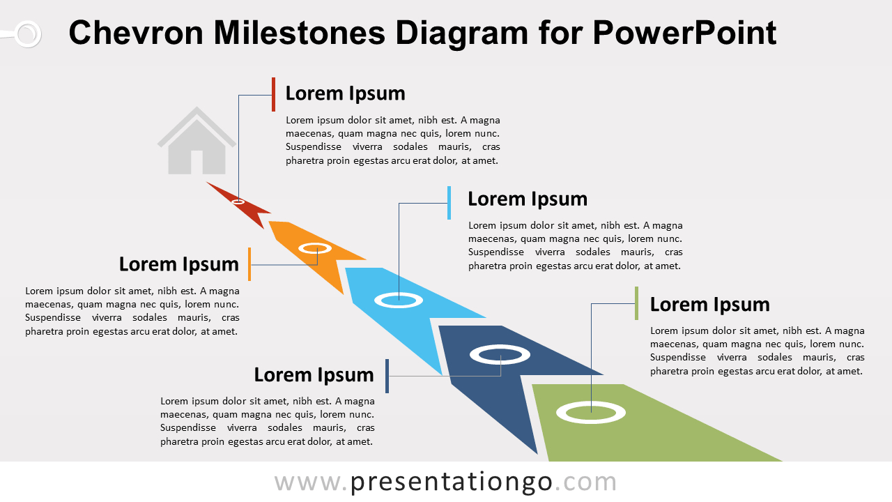 Chevron Milestones Diagram For Powerpoint – Presentationgo With Regard To Powerpoint Chevron Template