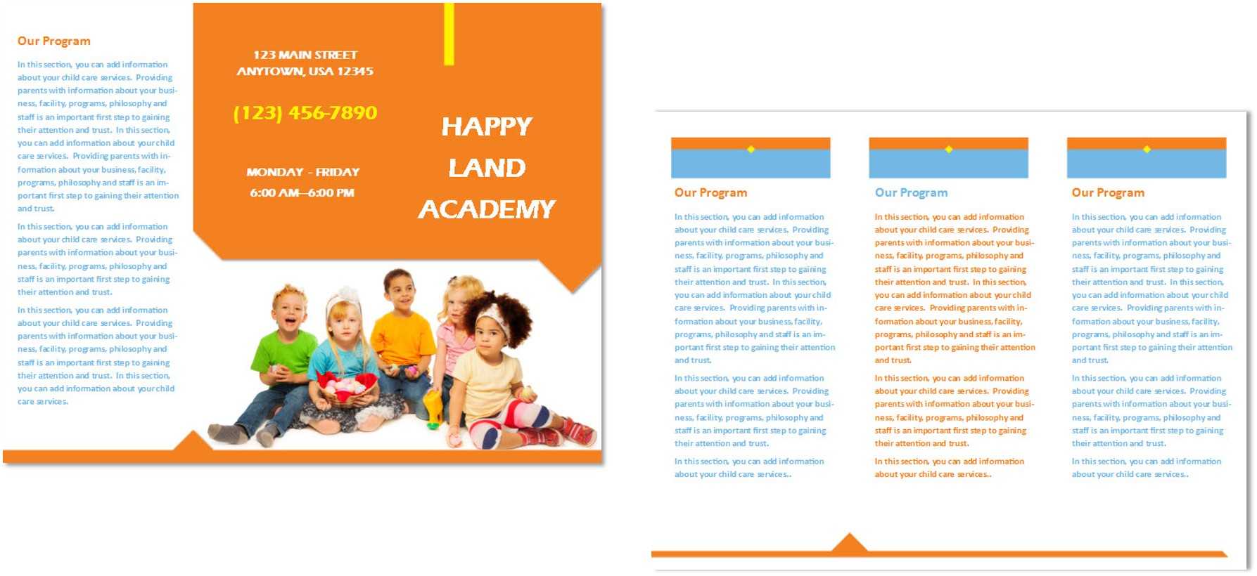 Child Care Brochure Template 25 For Daycare Brochure Template