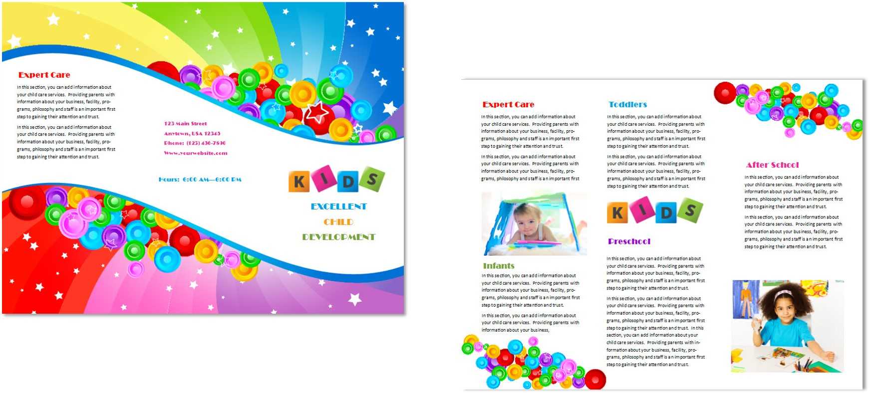Child Care Brochure Template 7 Regarding Play School Brochure Templates