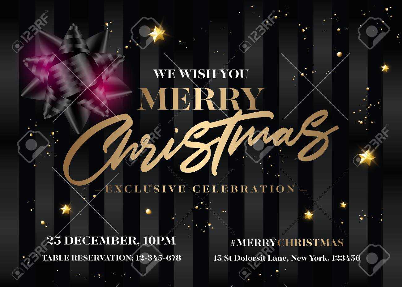 Chirstmas Invitation Card Template. For Table Reservation Card Template