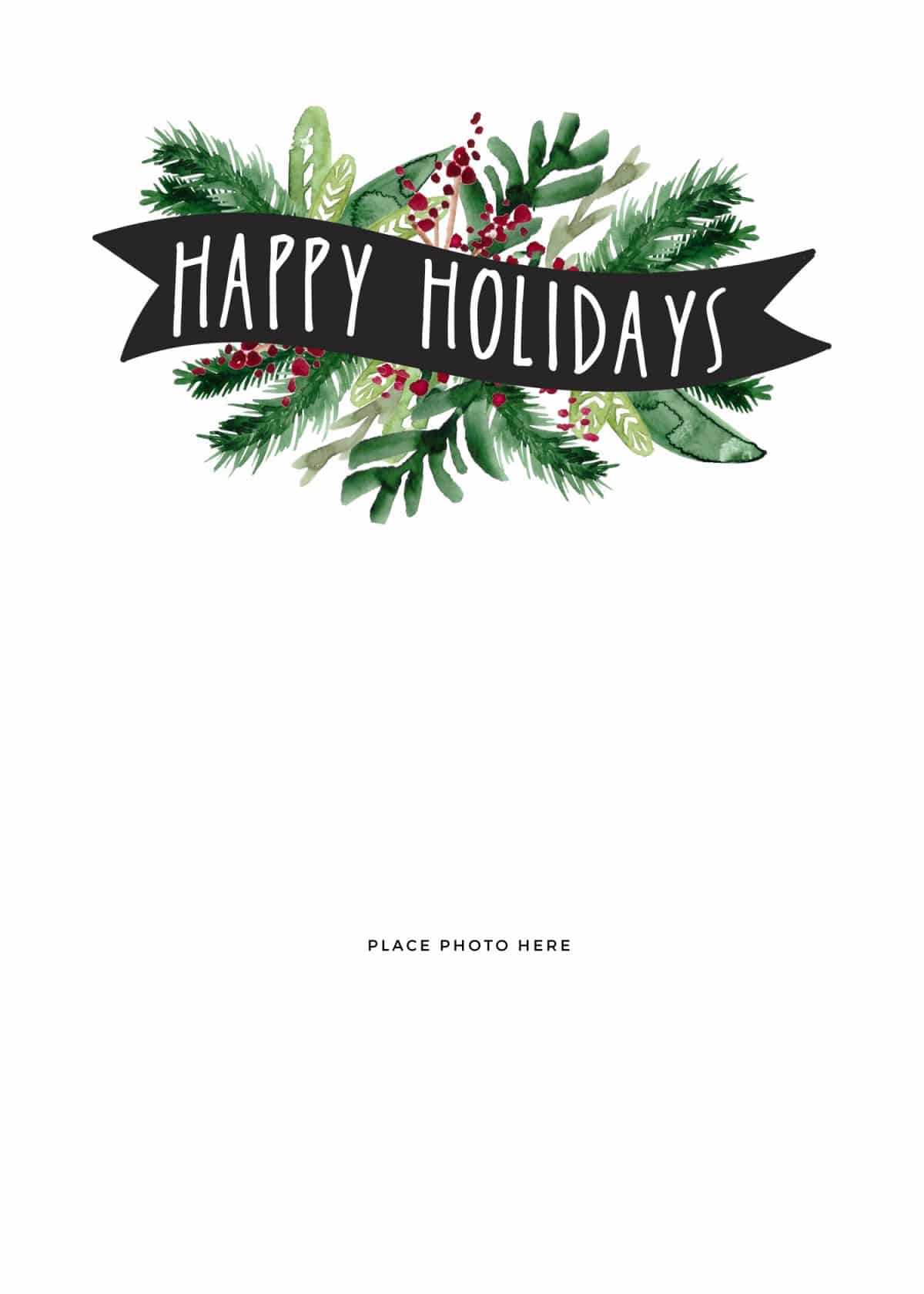 Christmas Card Outline – Calep.midnightpig.co Pertaining To Happy Holidays Card Template