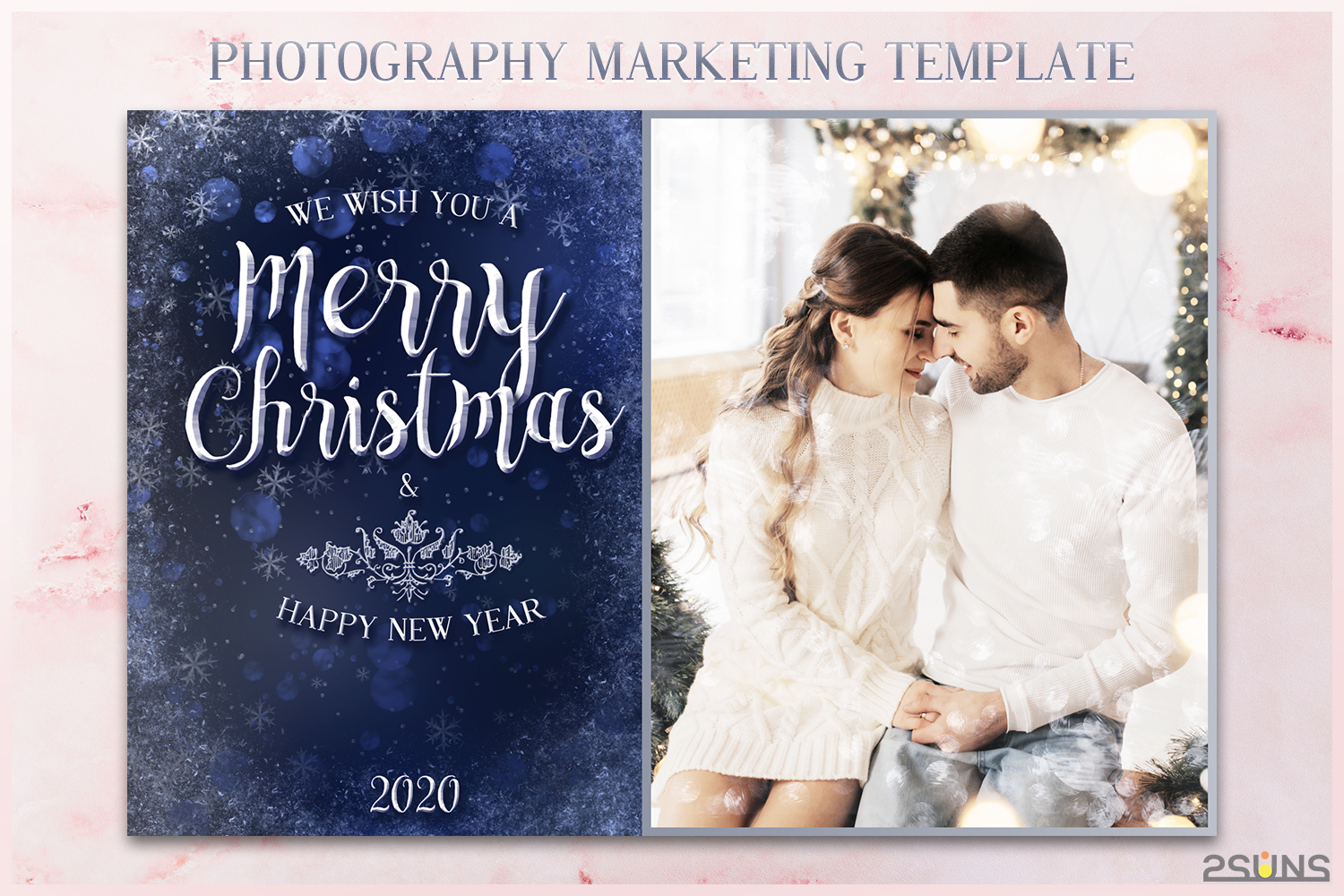 Christmas Card Template, Photoshop Template 5X7 Flat Card With Christmas Photo Card Templates Photoshop