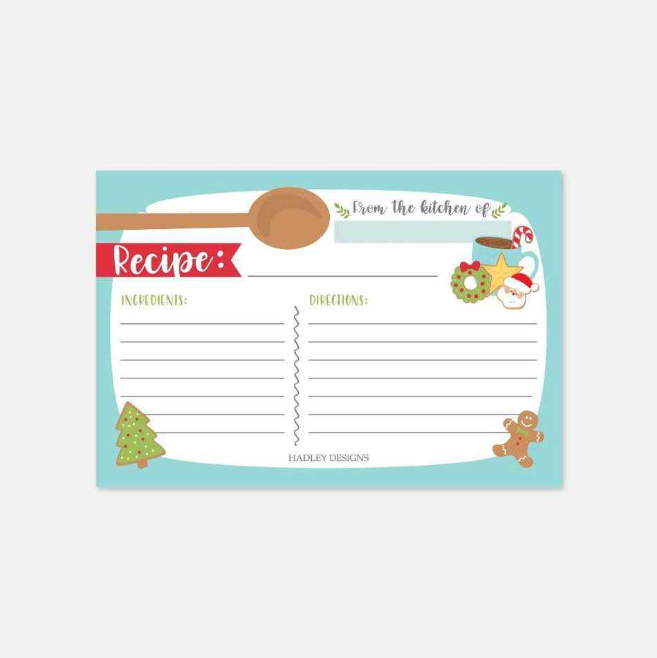 Christmas Cookie Exchange Recipe Card Template Inside Cookie Exchange Recipe Card Template