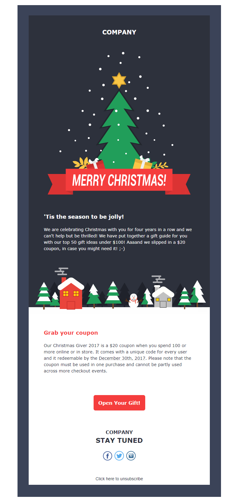 Christmas Email Template – Falep.midnightpig.co Pertaining To Holiday Card Email Template
