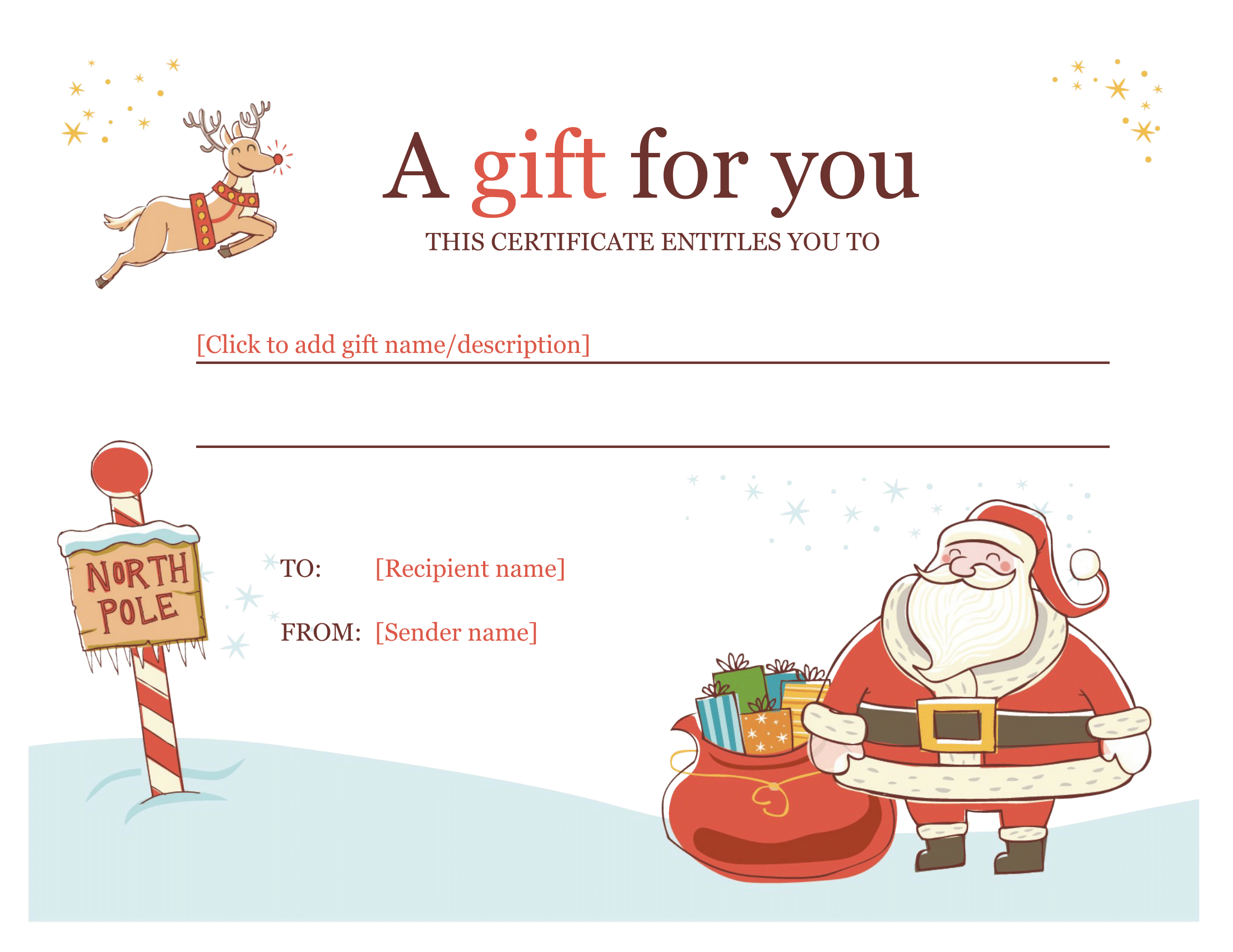 Christmas Gift Certificate – Download A Free Personalized Regarding Christmas Gift Certificate Template Free Download