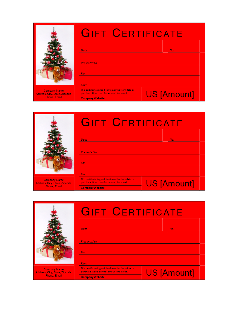 Christmas Gift Certificate Template | Templates At For Free Christmas Gift Certificate Templates