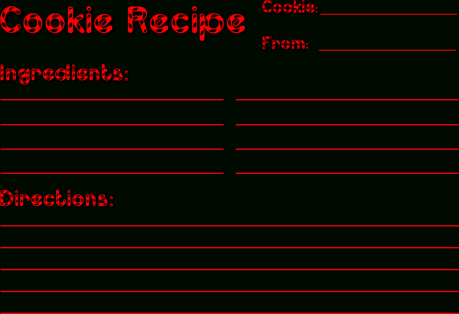 Christmas Recipe Card Templates – Cookie Exchange Inside Cookie Exchange Recipe Card Template