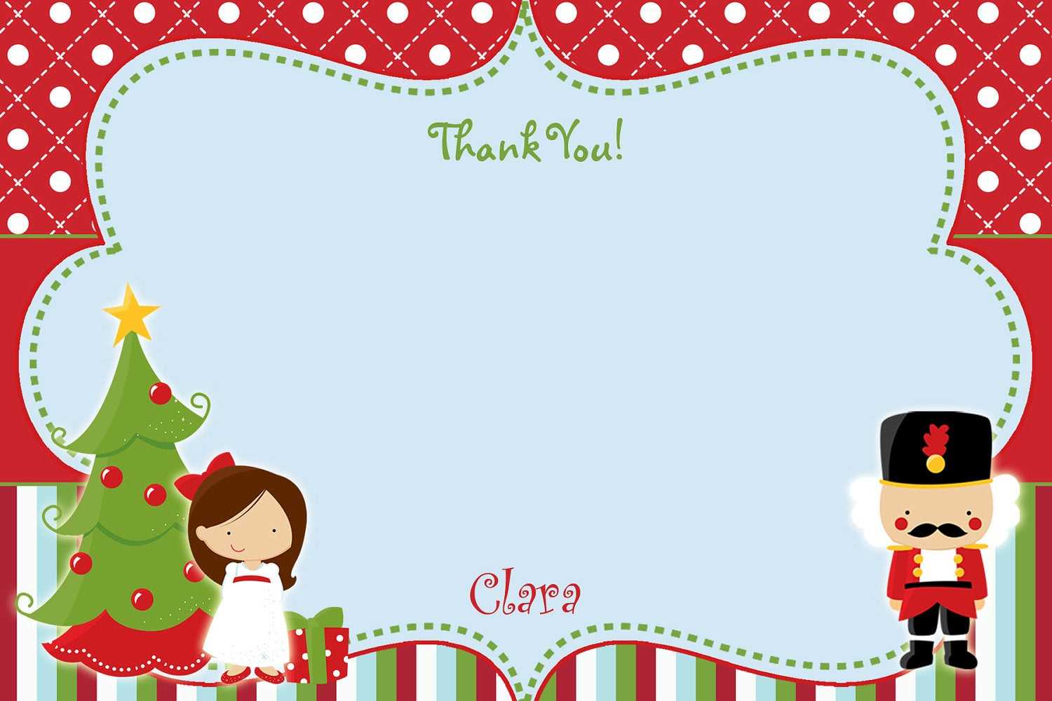 Christmas Thank You Template – Dalep.midnightpig.co For Christmas Thank You Card Templates Free