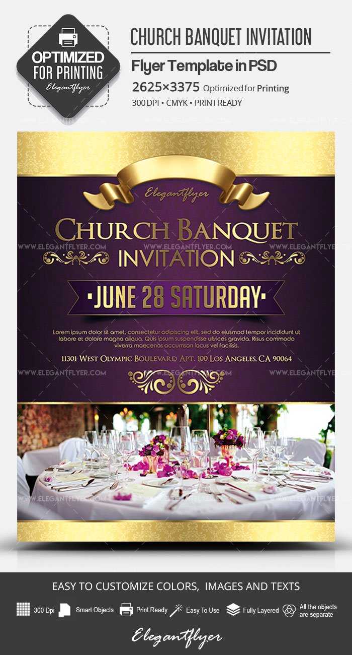 Church Banquet Invitation – Premium Psd Template Inside Church Invite Cards Template