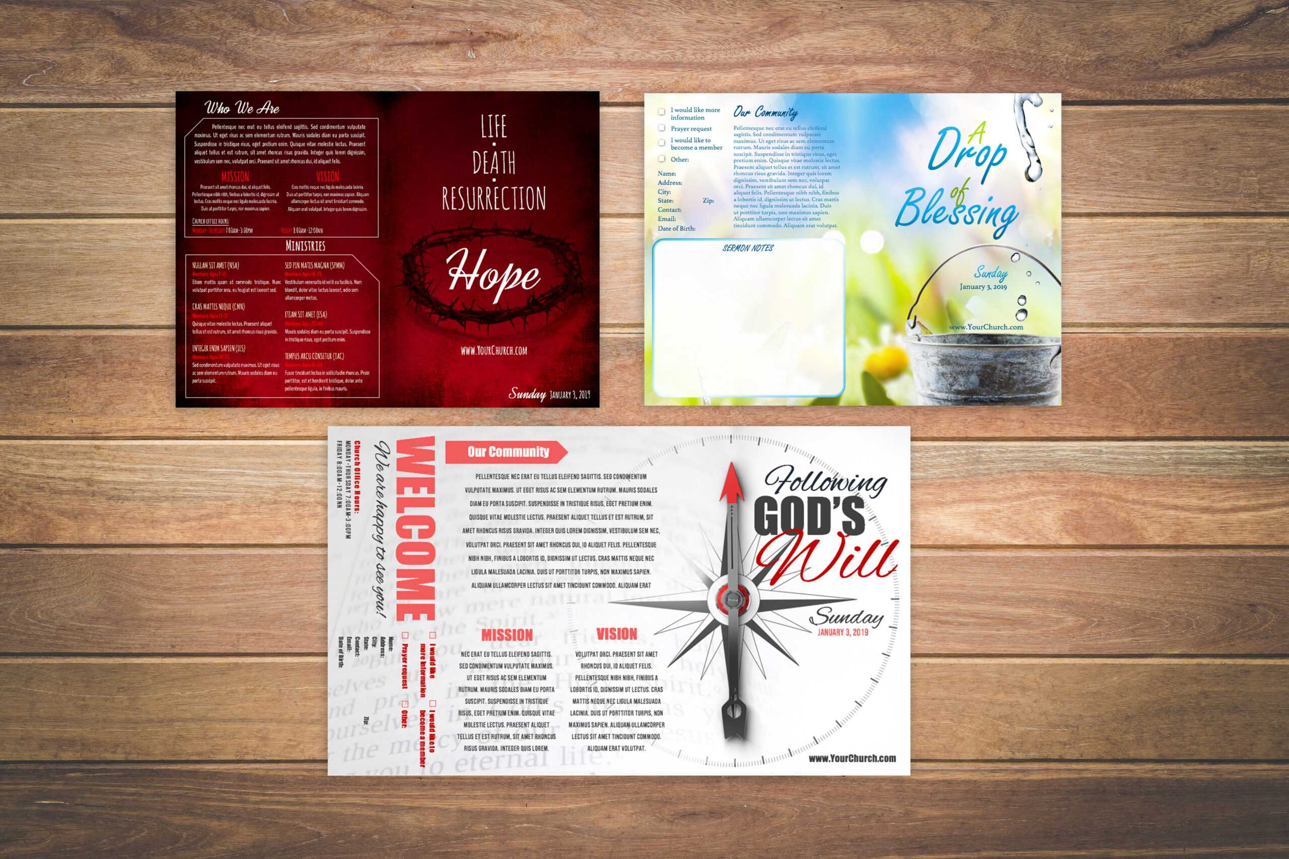 Church Bulletin Design Examples – Yeppe Regarding Free Church Brochure Templates For Microsoft Word