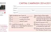 Church Capital Campaign Pledge Card Samples for Church Pledge Card Template