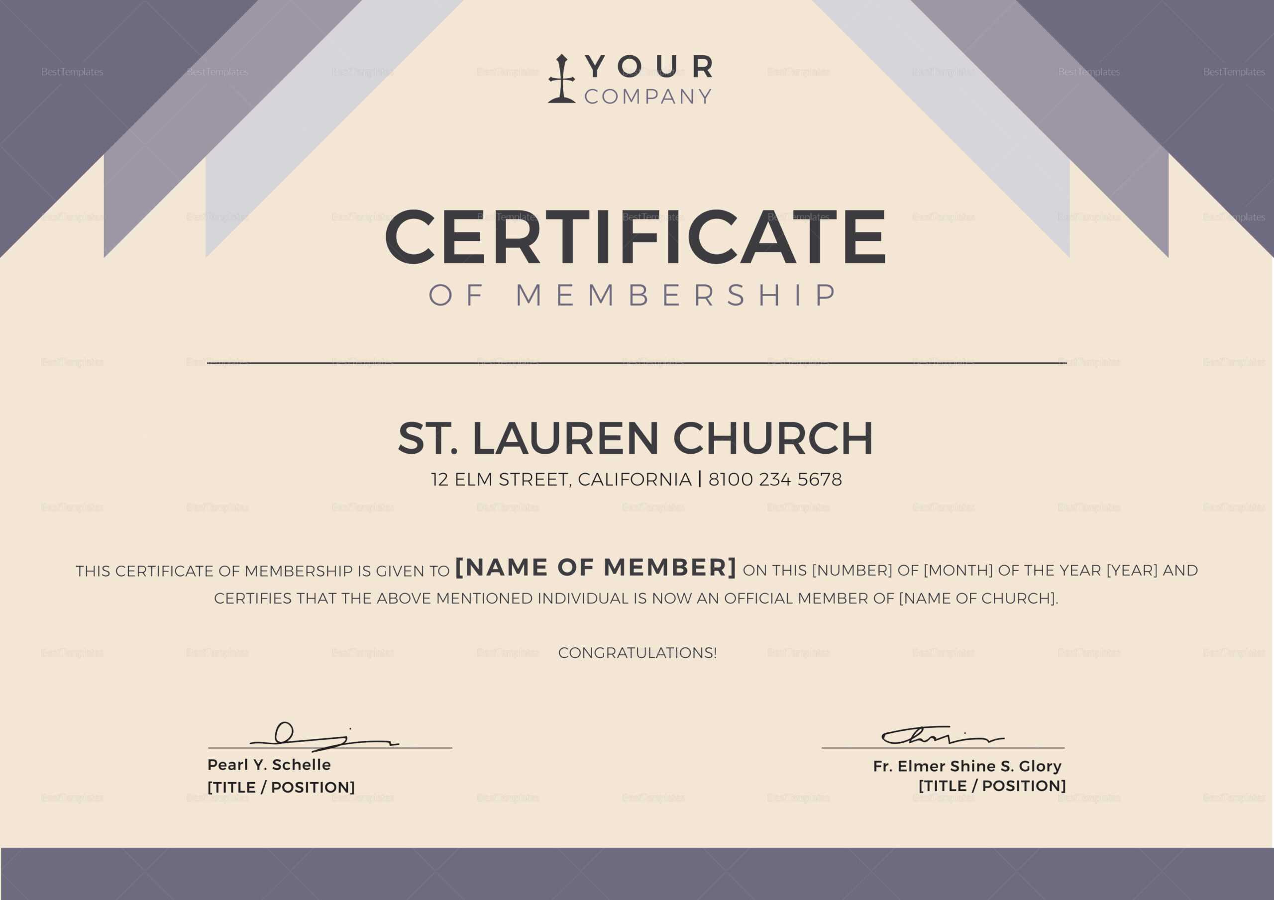 Church Certificates Templates – Calep.midnightpig.co With Regard To New Member Certificate Template