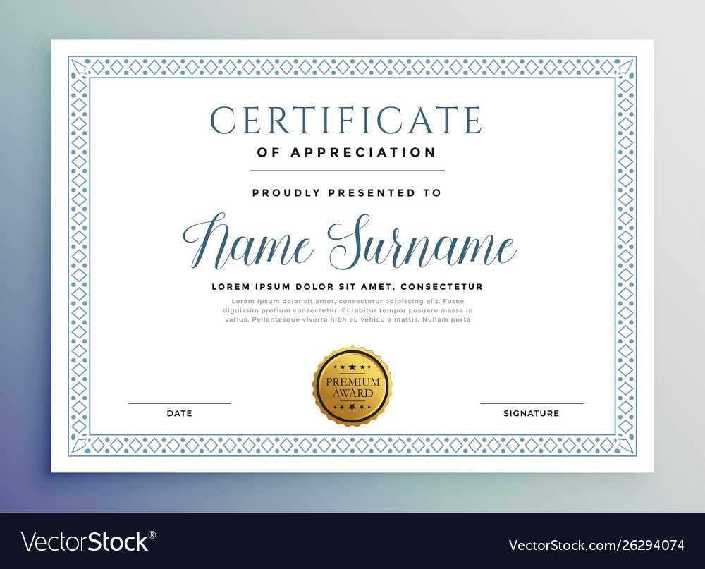 Classic Certificate Award Template Design With Regard To Template For Certificate Of Award
