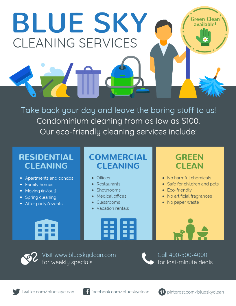 Cleaning Service Flyer Within Commercial Cleaning Brochure Templates