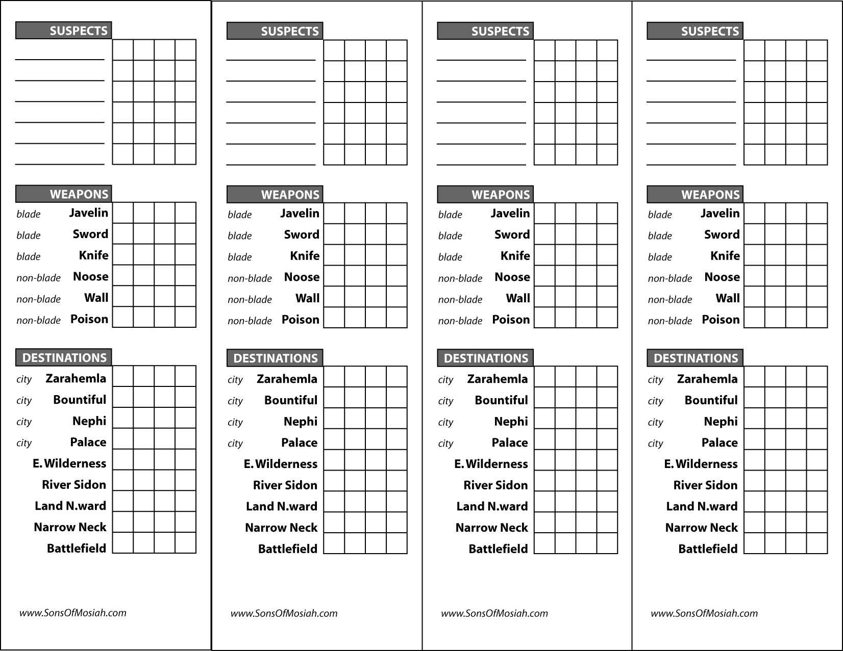 Clue Game Card Template – Free Download Throughout Clue Card Template