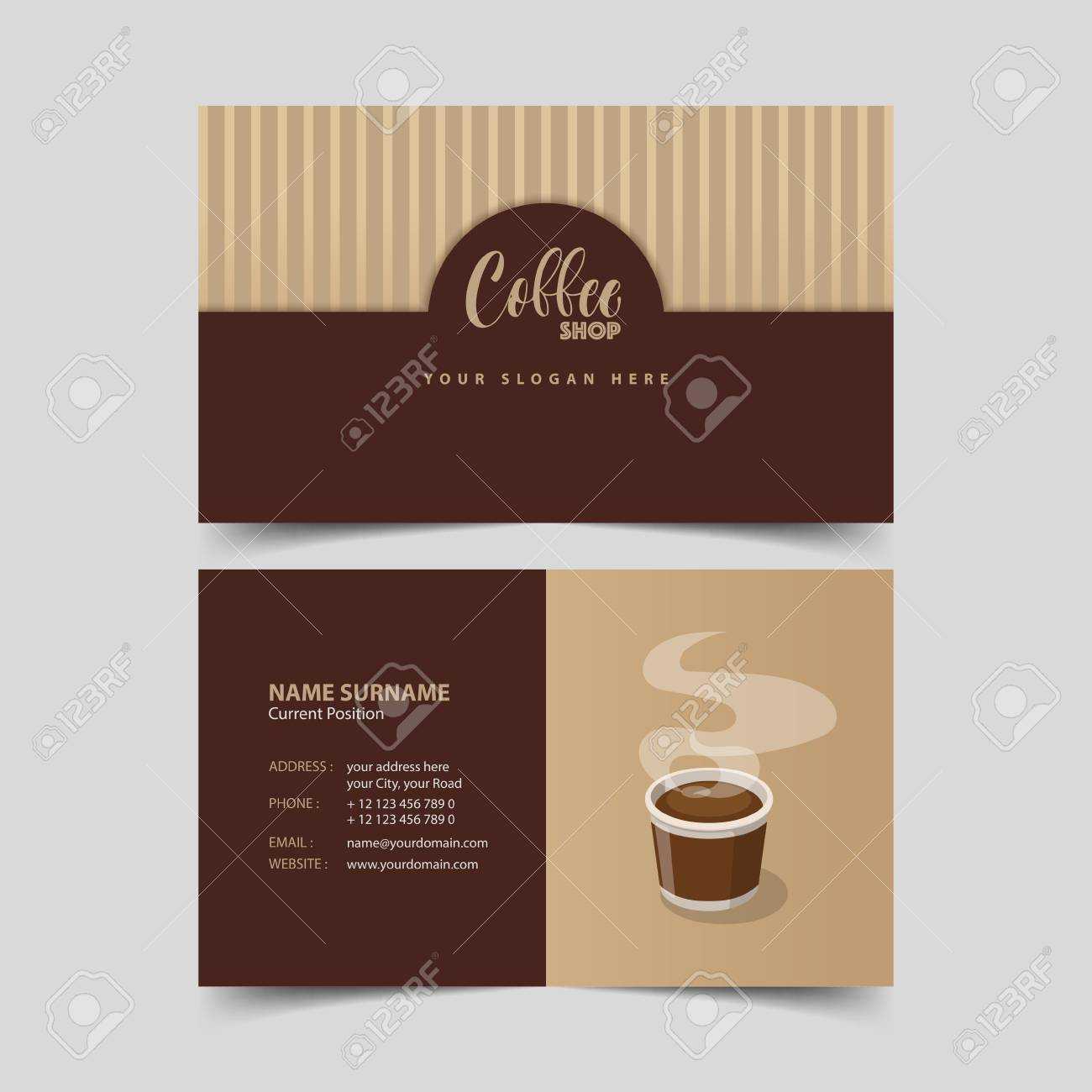 Coffee Shop Business Card Design Template. For Coffee Business Card Template Free