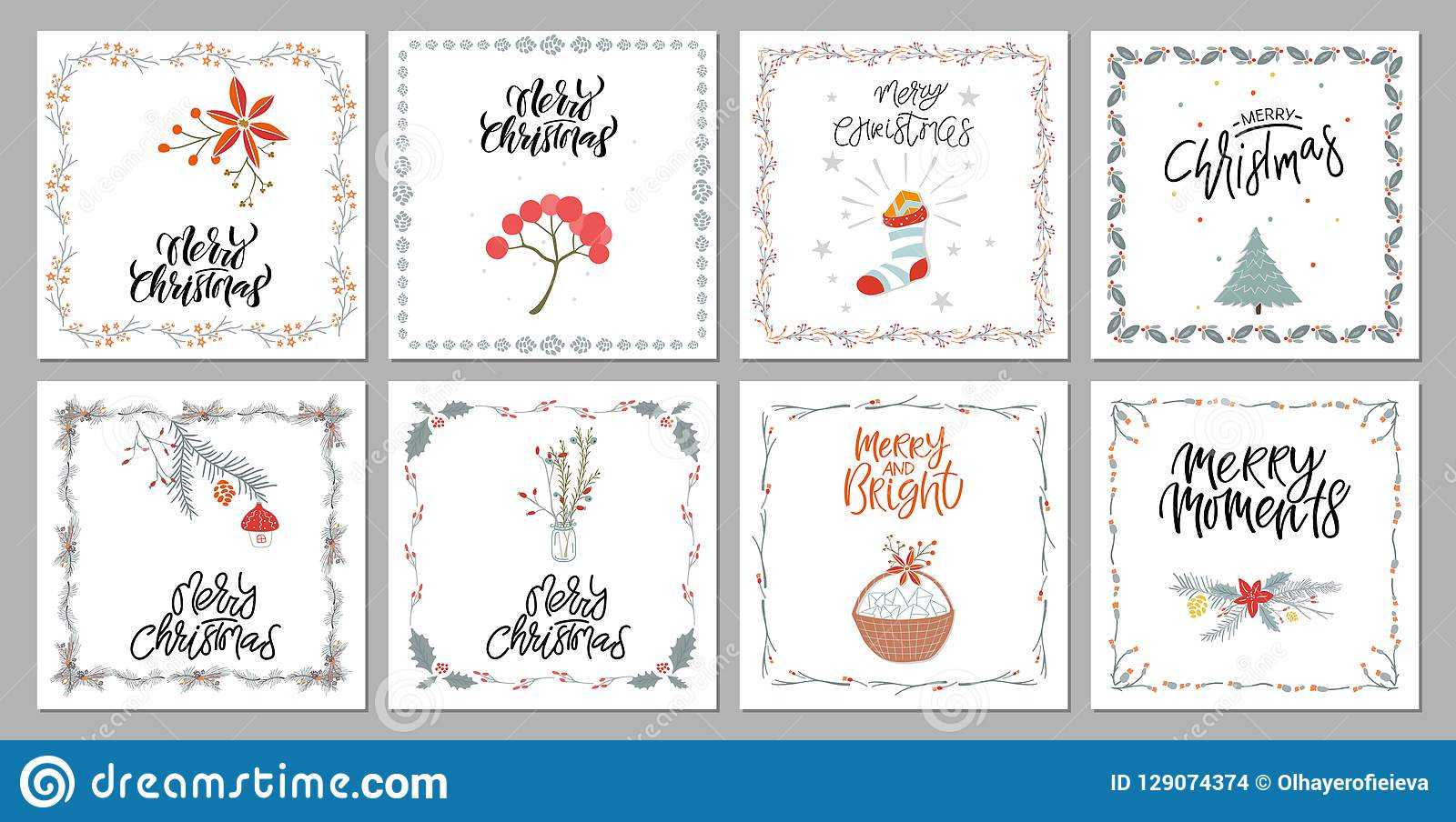 Collection Cute Merry Christmas Gift Cards And Set Of Within Printable Holiday Card Templates