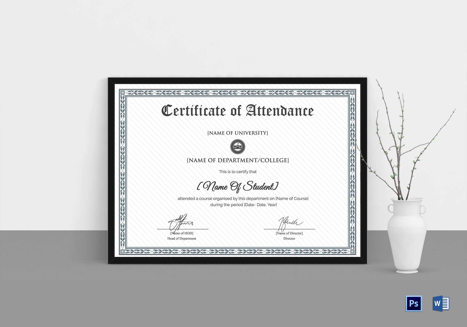College Students Attendance Certificate Template Intended For Attendance Certificate Template Word