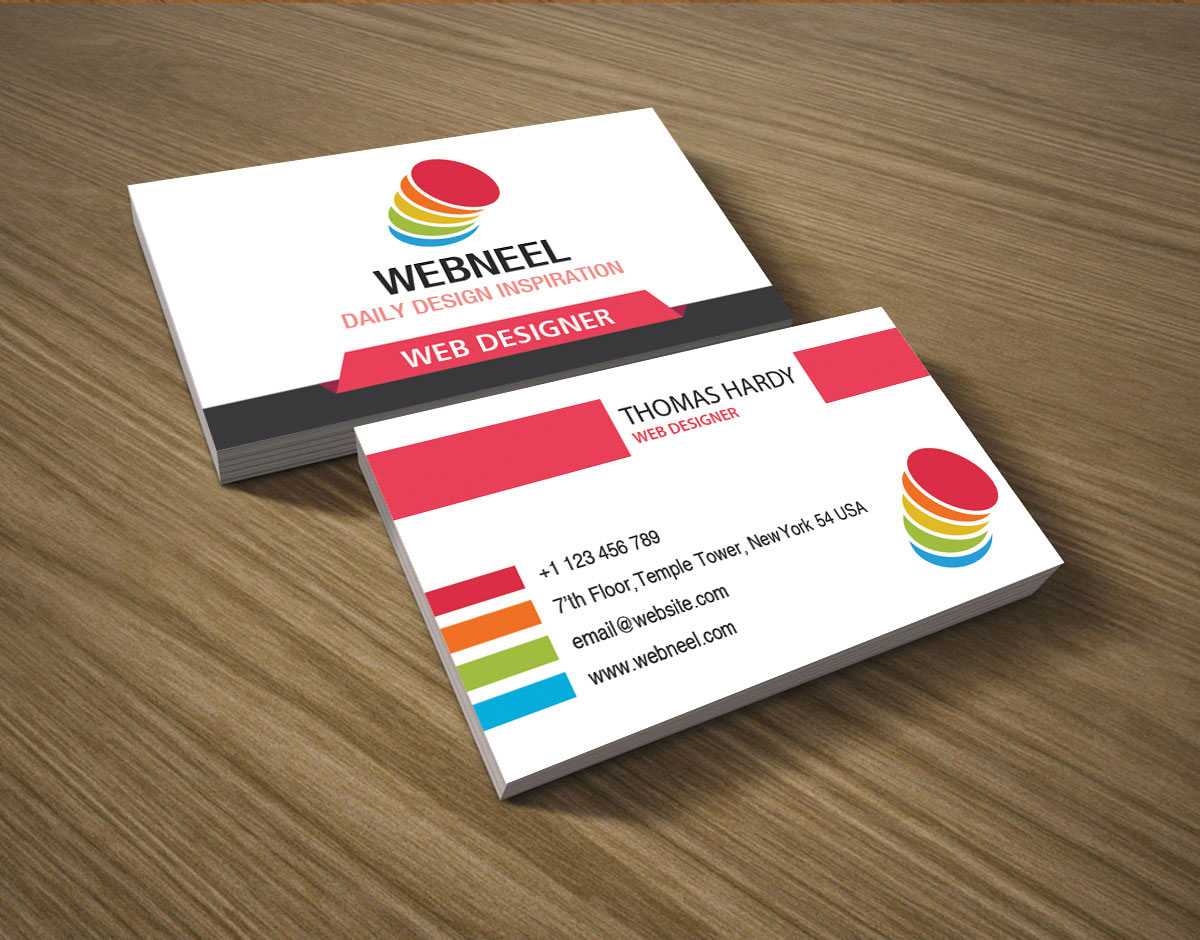 Colorful Business Card Template 17 – Freedownload Printing Within Web Design Business Cards Templates