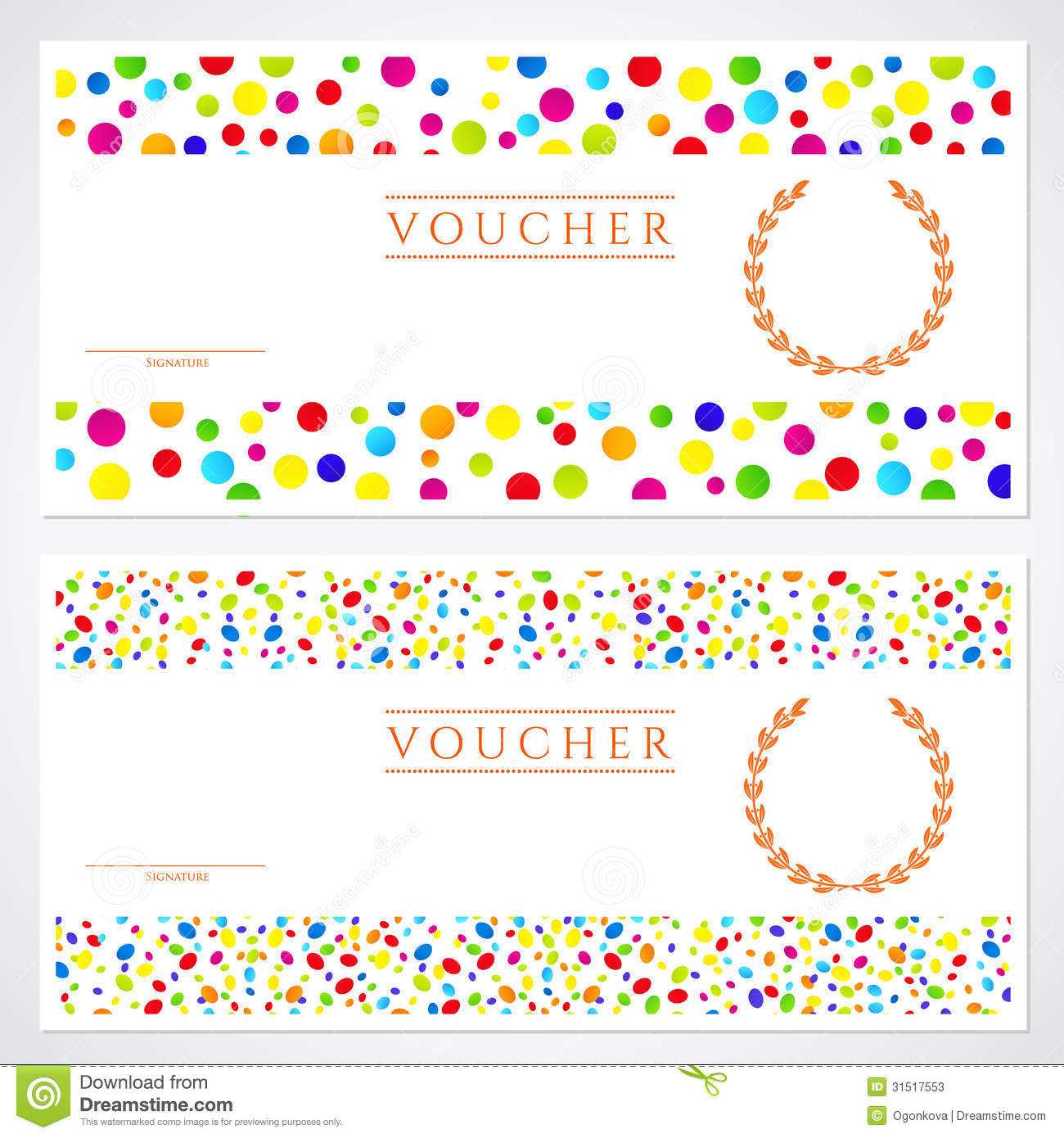 Colorful Gift Certificate (Voucher) Template Stock Vector In Kids Gift Certificate Template