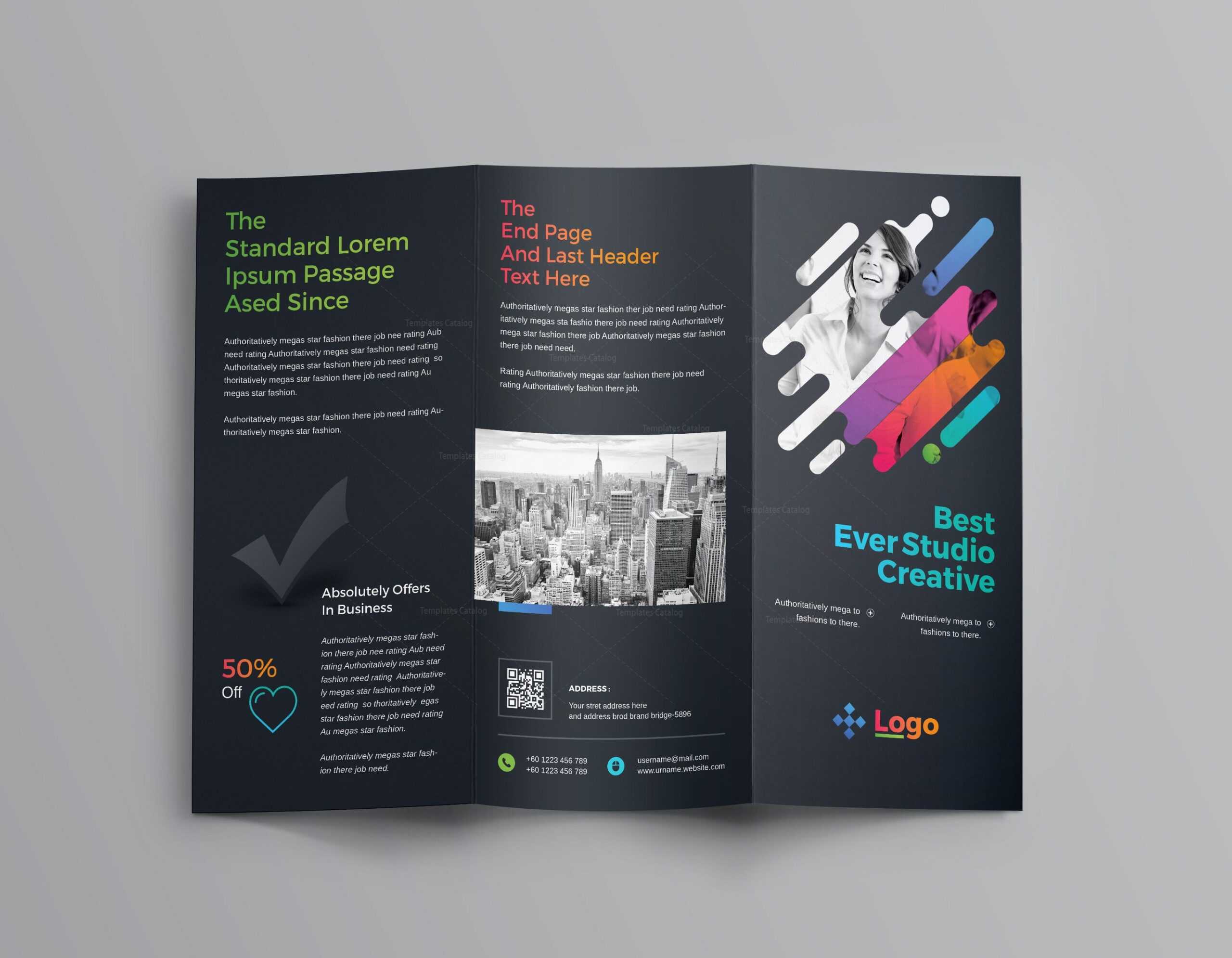 Colorful Professional Tri Fold Brochure Template 001204 Inside Professional Brochure Design Templates