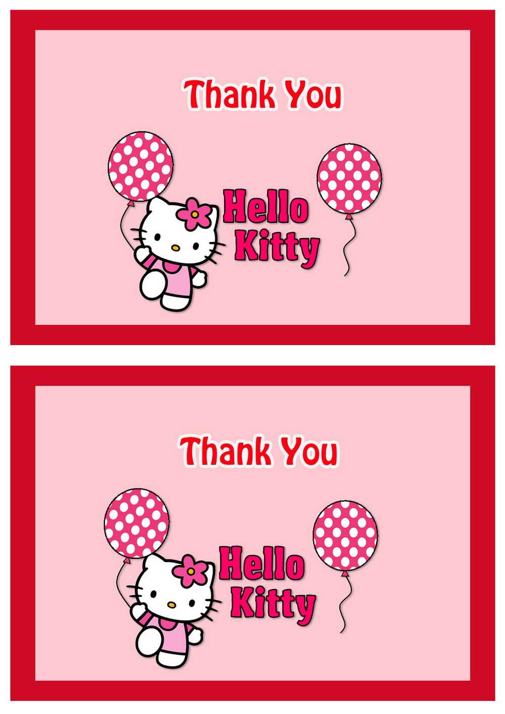 Coloring : Amazing Hello Kitty Thank You Cards Free Hello With Regard To Hello Kitty Birthday Card Template Free