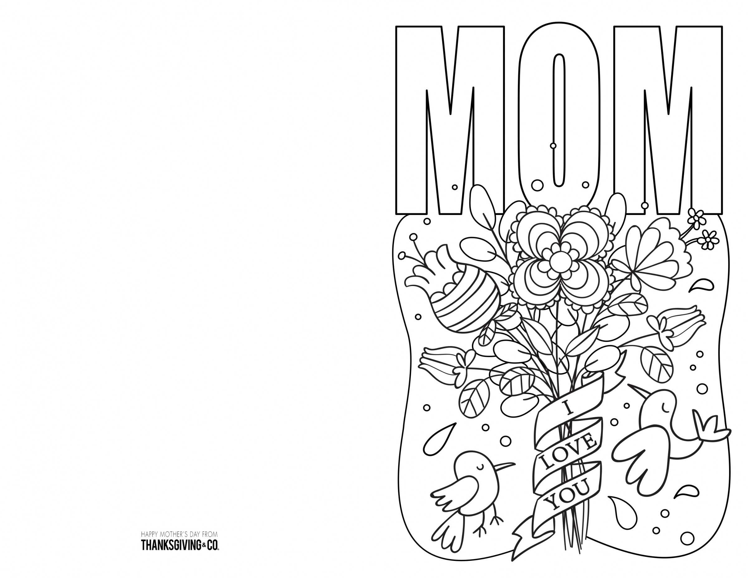 Coloring Pages : Free Printable Mothers Day Ecards To Color For Mothers Day Card Templates