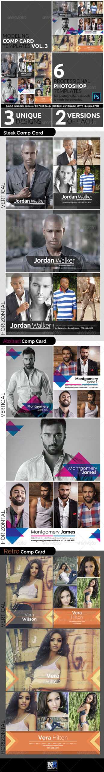 Comp Card Graphics, Designs & Templates From Graphicriver For Free Model Comp Card Template