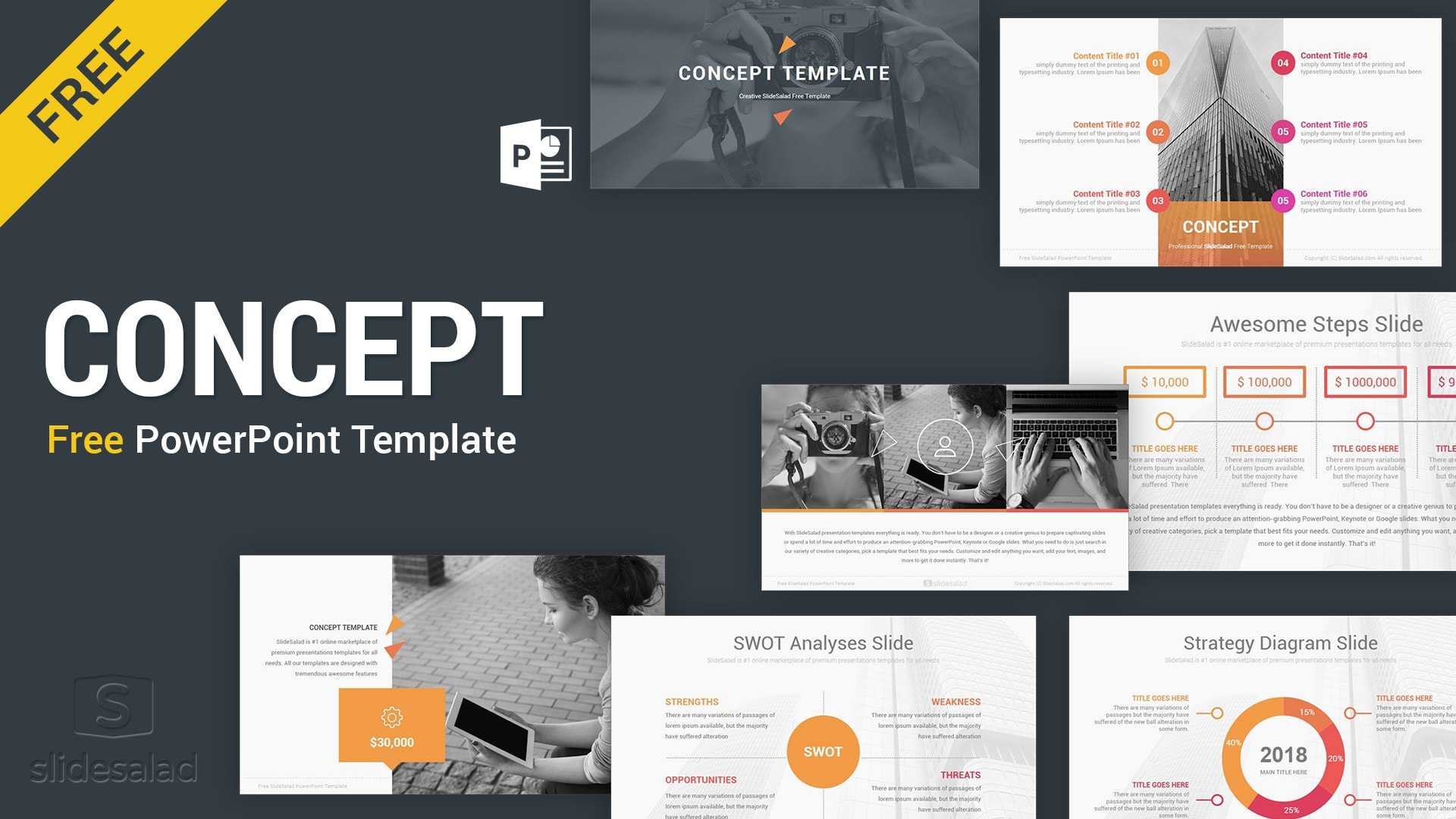 Concept Free Powerpoint Presentation Template – Free Intended For Powerpoint Sample Templates Free Download