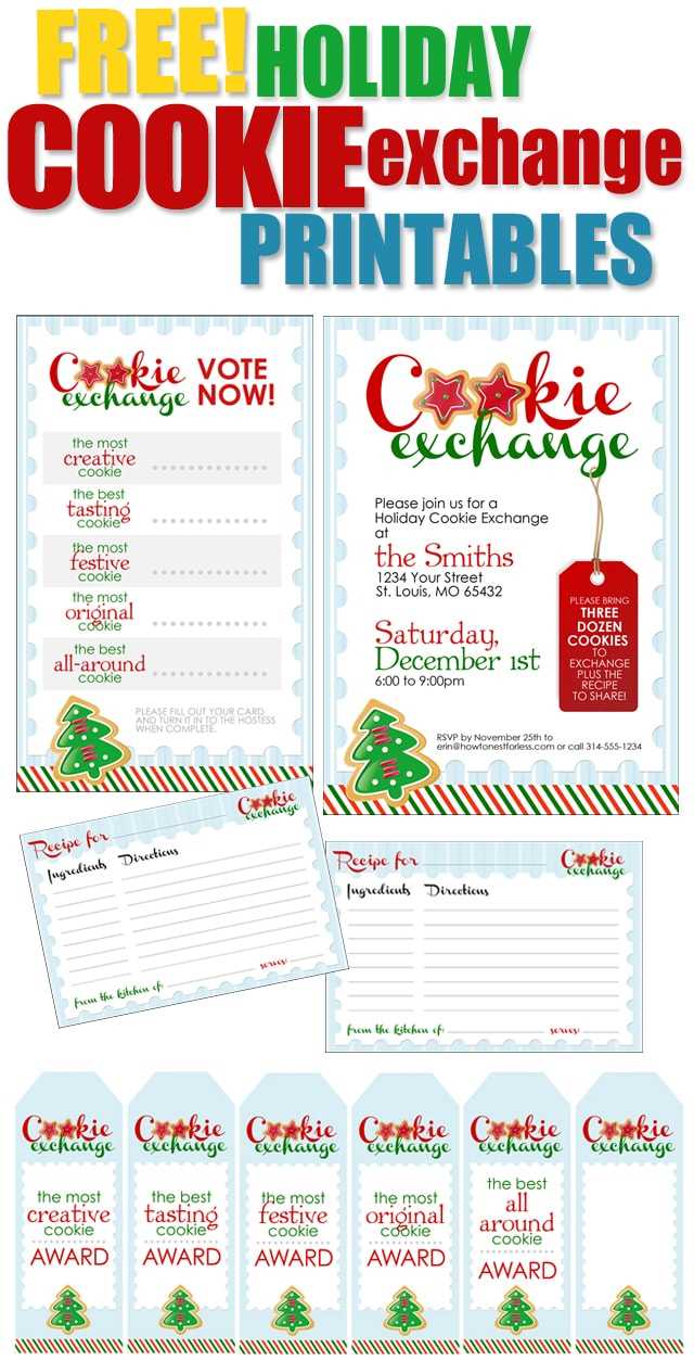 Cookie Exchange Party {Free Printables} – How To Nest For Less™ With Regard To Cookie Exchange Recipe Card Template