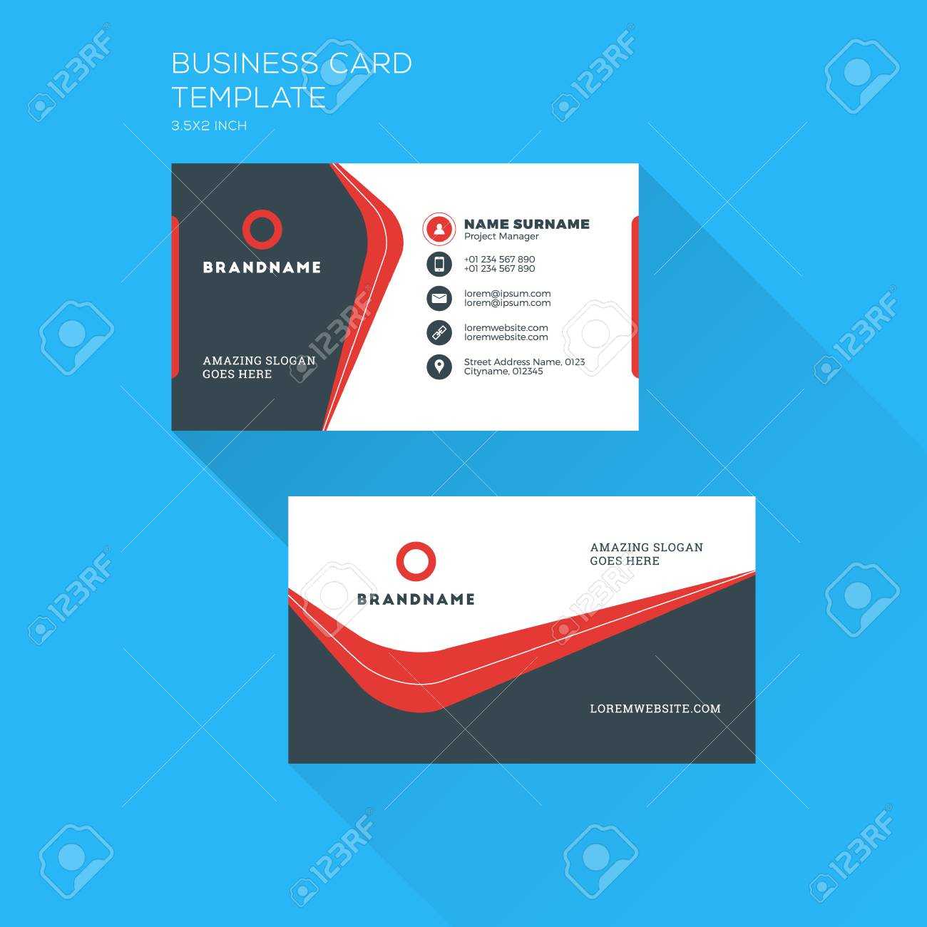 Corporate Business Card Print Template. Personal Visiting Card.. Intended For Designer Visiting Cards Templates