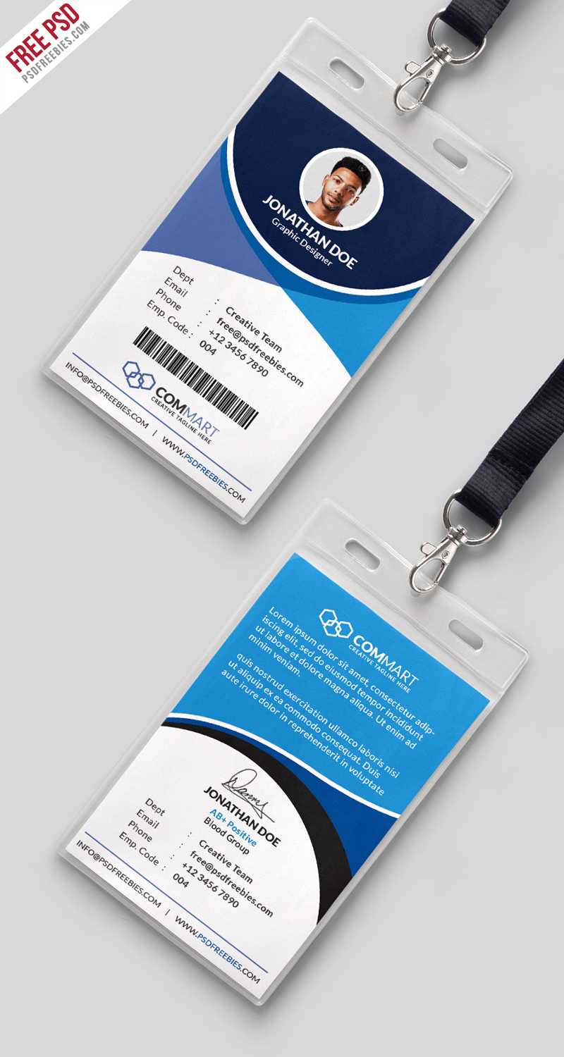 Corporate Office Identity Card Template Psd | Psdfreebies In College Id Card Template Psd