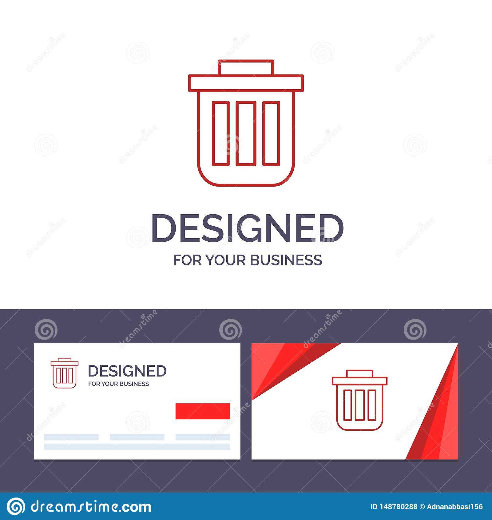 Creative Business Card And Logo Template Trash, Basket, Bin For Bin Card Template