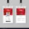 Creative Id Card Template With Abstract Red Throughout Id Card Template Ai