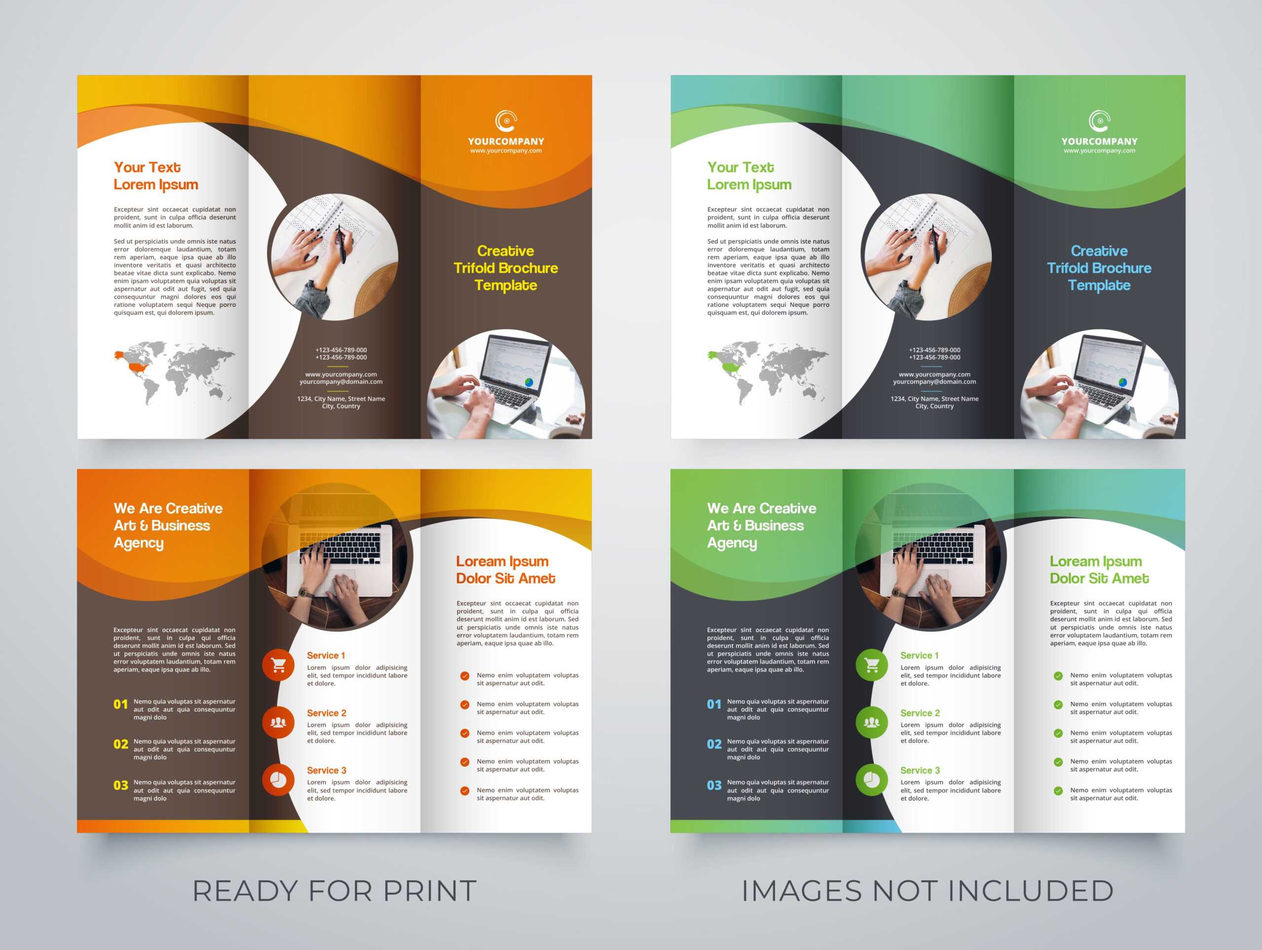Creative Trifold Brochure Template. 2 Color Styles №80614 With Membership Brochure Template