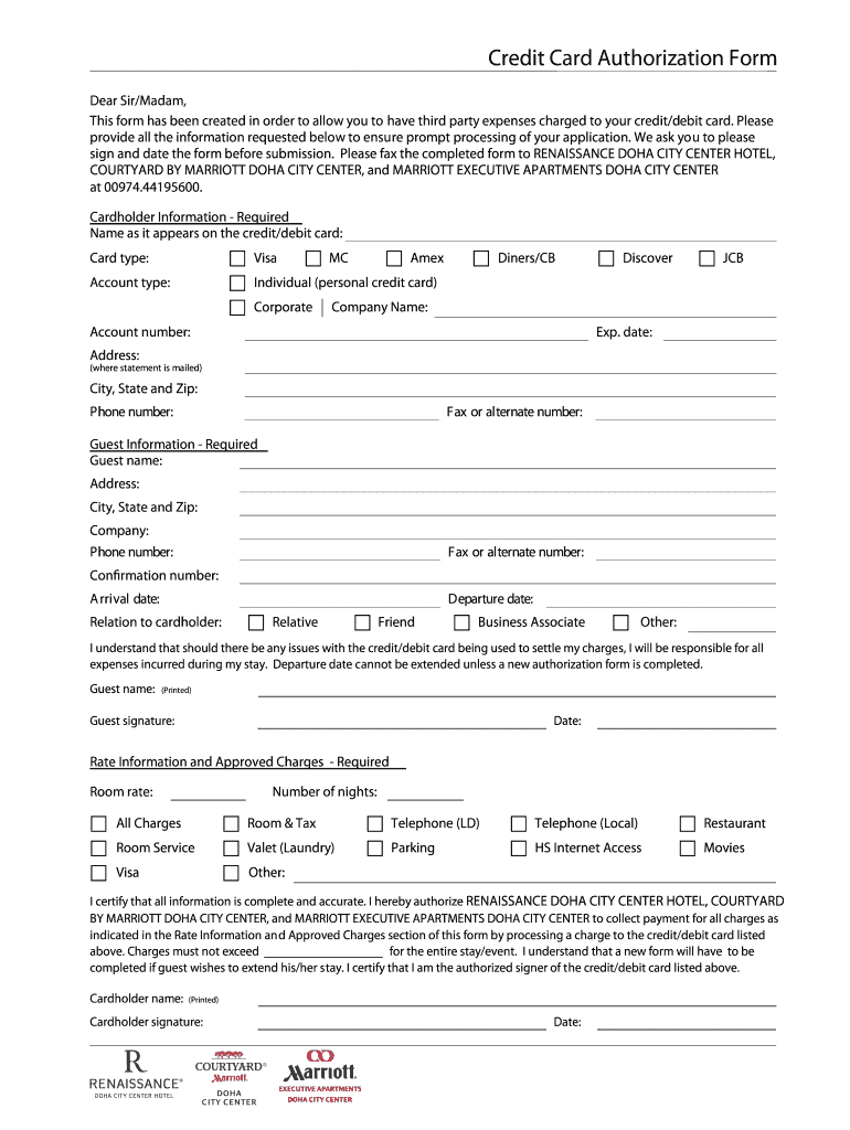 Credit Card Authorization Form – Fill Online, Printable Pertaining To Authorization To Charge Credit Card Template