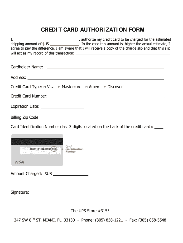 Credit Card Authorization Form – Fill Online, Printable Within Hotel Credit Card Authorization Form Template