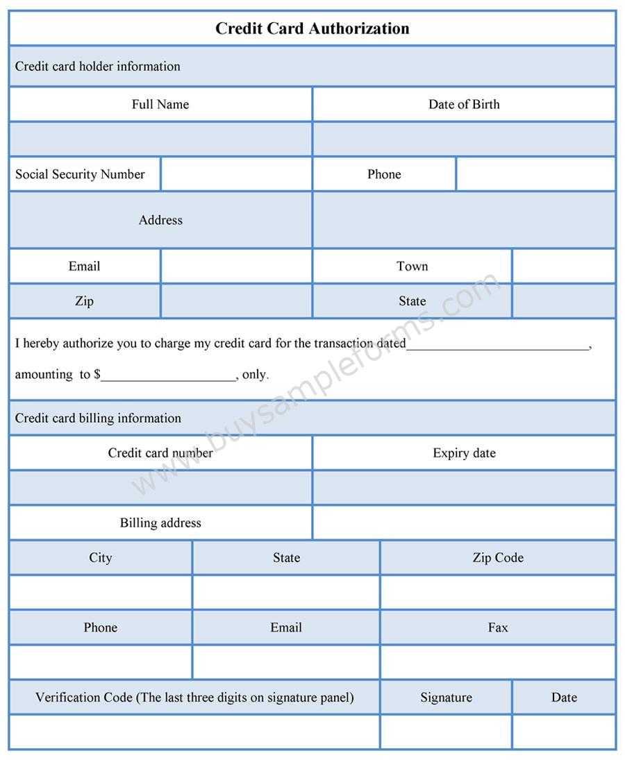 Credit Card Authorization Form Template – Sample Forms Inside Order Form With Credit Card Template