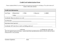 Credit Card Authorization Form Templates [Download] in Authorization To Charge Credit Card Template