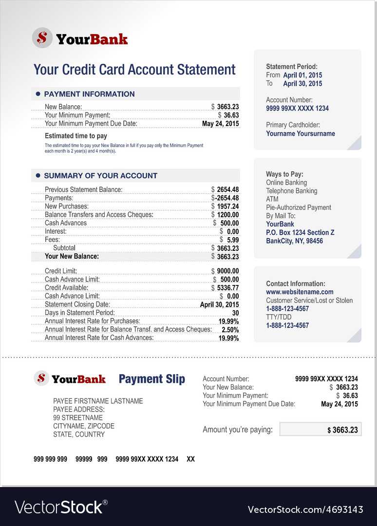 Credit Card Bank Account Statement Template Intended For Advertising Rate Card Template