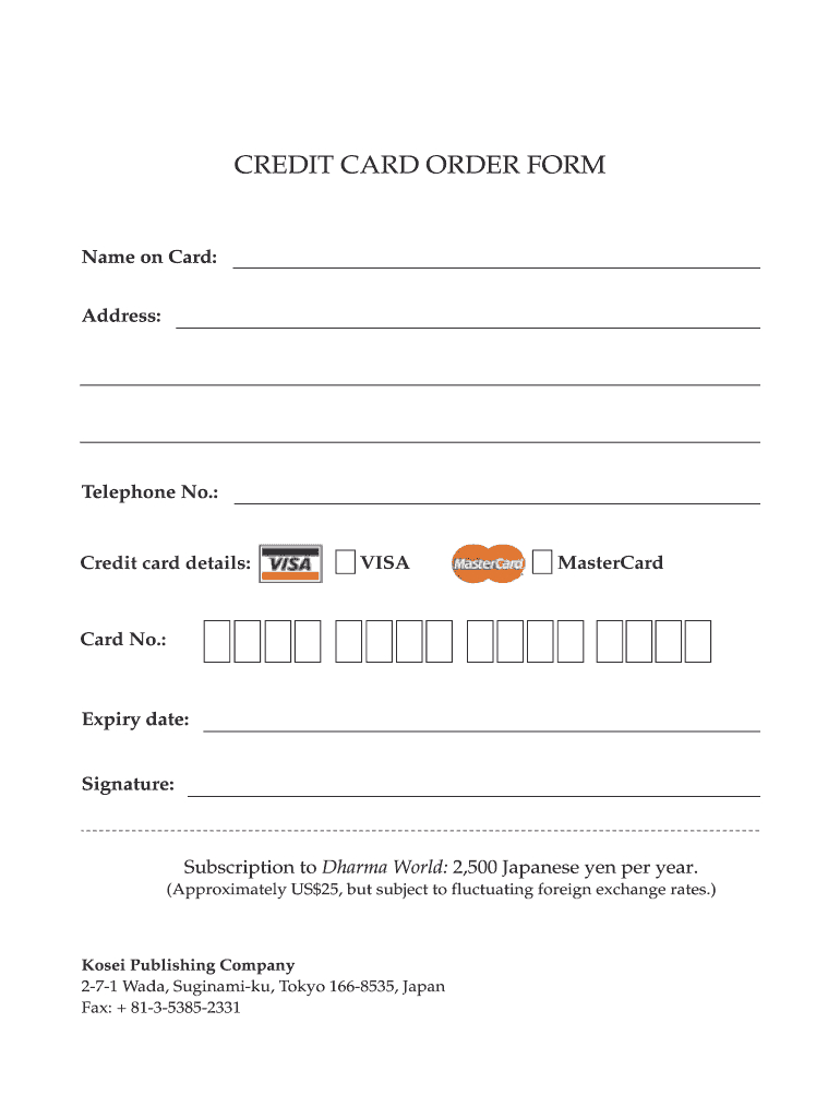Credit Card Order Form – Fill Out And Sign Printable Pdf Template | Signnow With Regard To Order Form With Credit Card Template