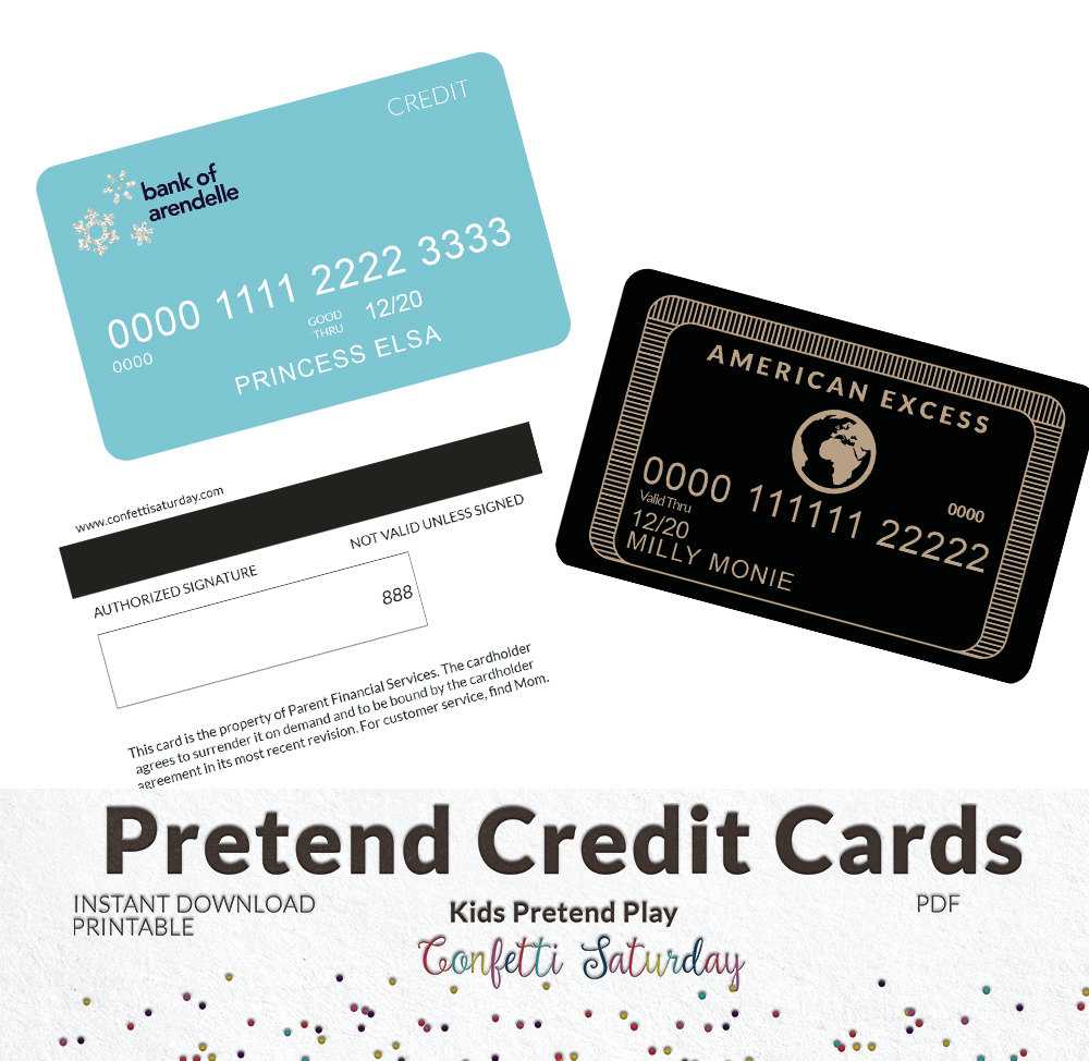 Credit Card Template For Kids ] - Kids Credit Card Pretend With Regard To Credit Card Template For Kids