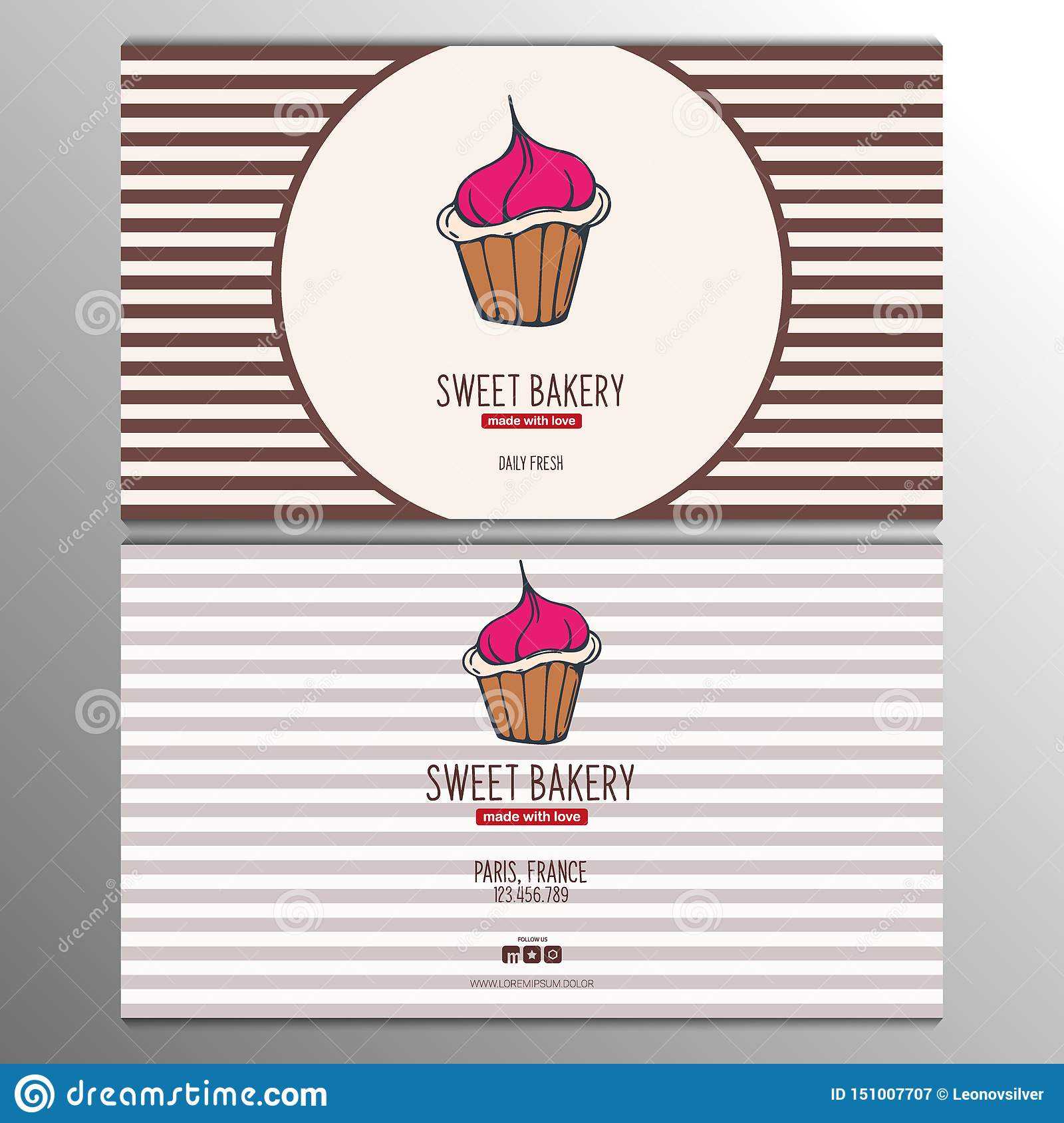 Cupcake Or Cake Business Card Template For Bakery Or Pastry With Regard To Cake Business Cards Templates Free