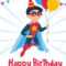 Cute Happy Birthday Greeting Card With Boy Vector Illustration With Regard To Superhero Birthday Card Template