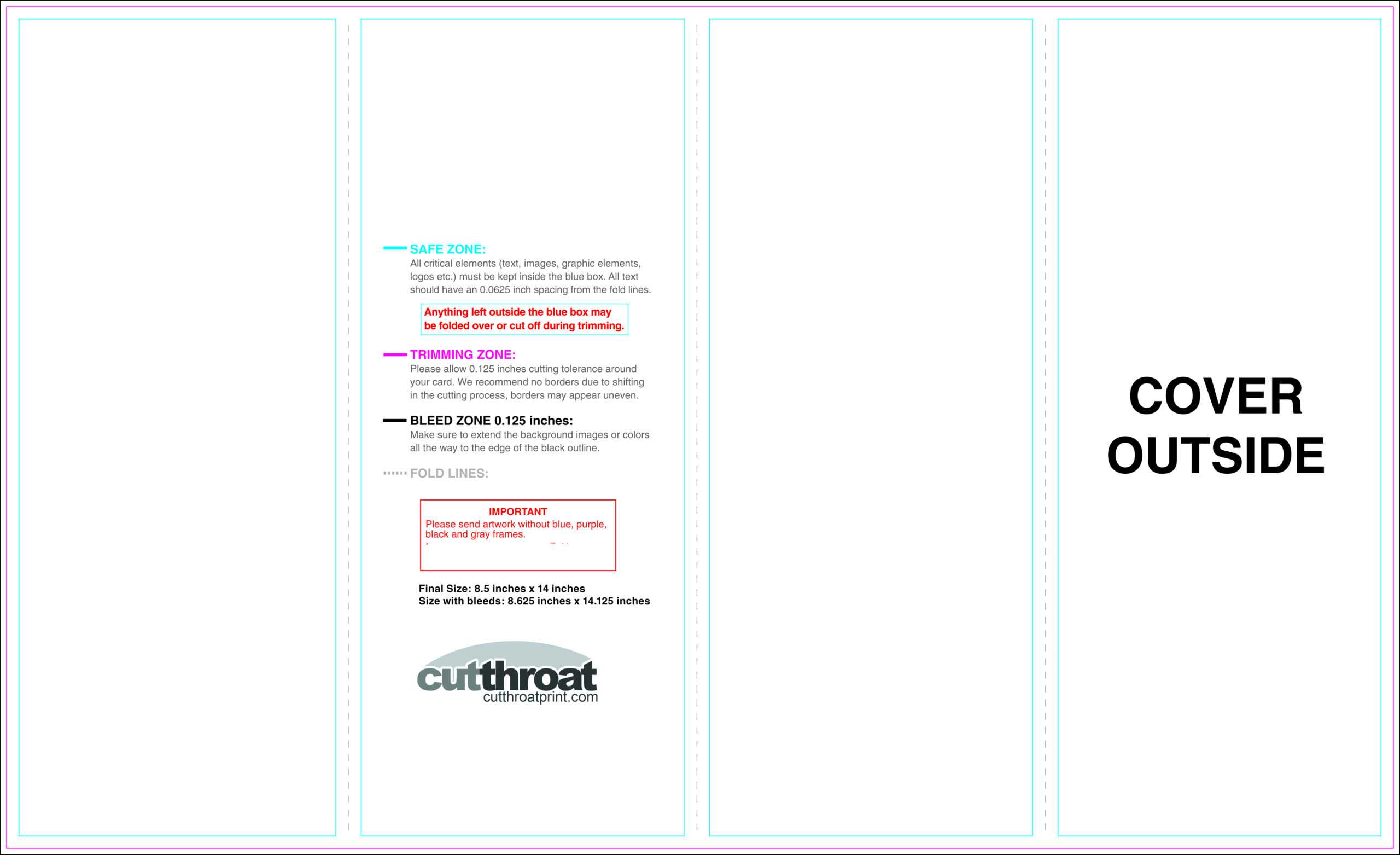 Cutthroat Printcustom Brochure Printing Regarding 4 Panel Brochure Template