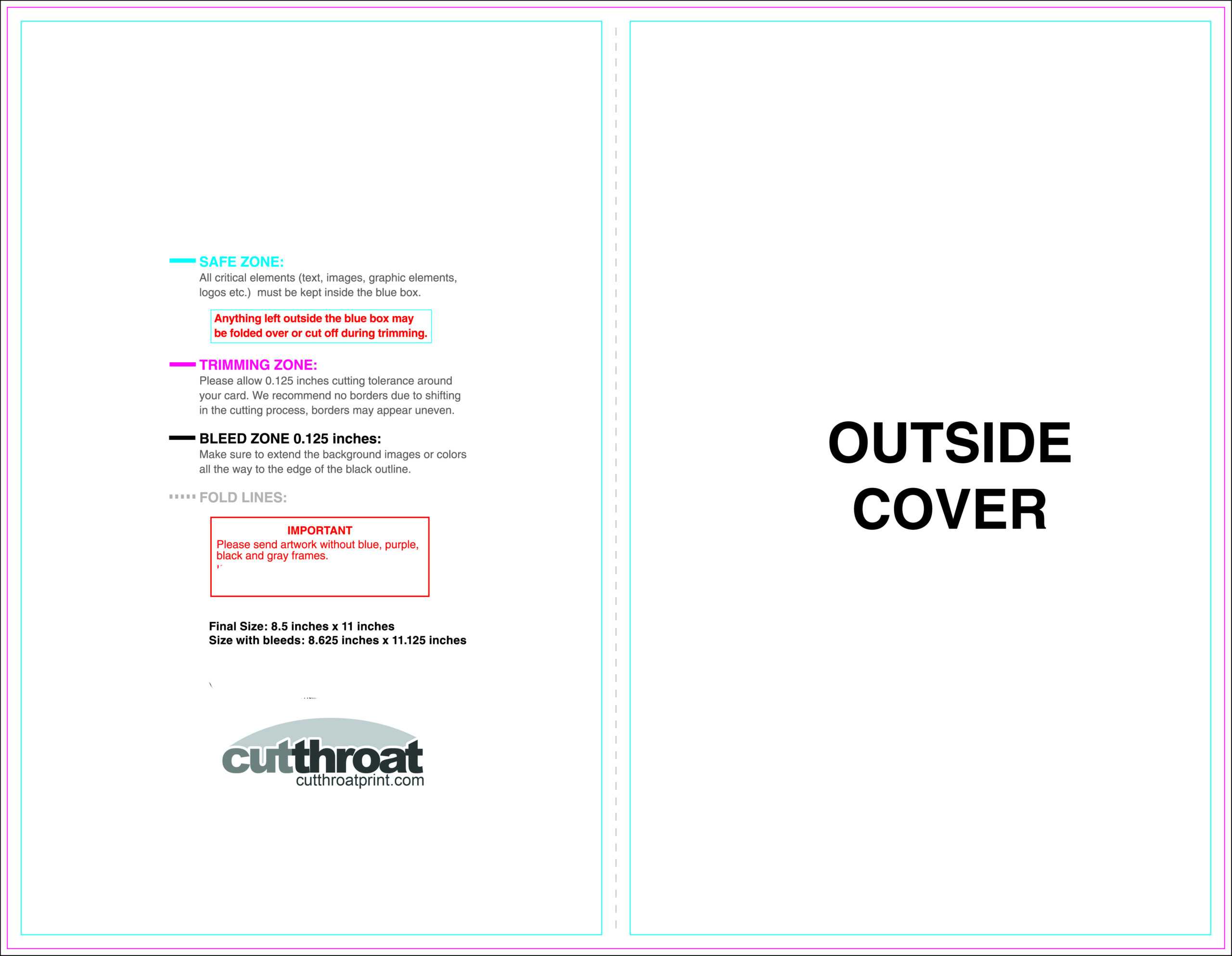 Cutthroat Printcustom Brochure Printing With 8.5 X11 Brochure Template